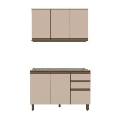 Cozinha Compacta Connect 6 Portas 2 Gavetas 100% Mdf Duna/Cristal - Henn