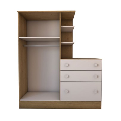 Guarda-Roupa Infantil com Cômoda Divertidamente Rústico/Branco - Panorama Móveis