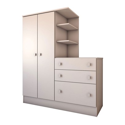 Guarda-Roupa Infantil com Cômoda Divertidamente Branco - Panorama Móveis