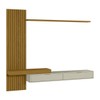 Painel para TV Até 65 Polegadas Italy 2 Portas Ripado Cedro Freijo/Off White - Olivar Móveis