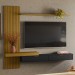 Painel para TV Até 65 Polegadas Italy 2 Portas Ripado Cedro Freijo/Preto - Olivar Móveis