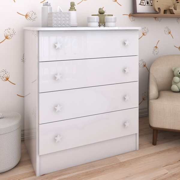 Cômoda Infantil Divertidamente 4 Gavetas Branco - Panorama Móveis