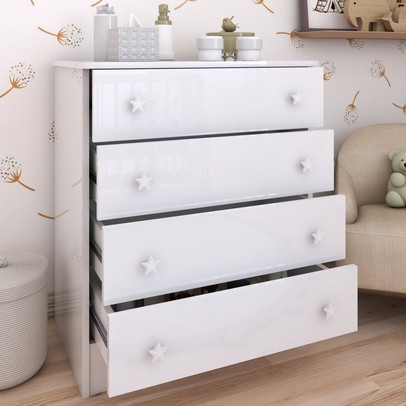 Cômoda Infantil Divertidamente 4 Gavetas Branco - Panorama Móveis