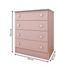 Cômoda Infantil Divertidamente 4 Gavetas Rosa - Panorama Móveis