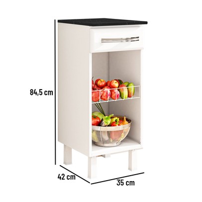 Armário de Cozinha Fruteira 1 Gaveta Branco - Telasul