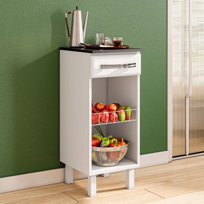 Armário de Cozinha Fruteira 1 Gaveta Branco - Telasul