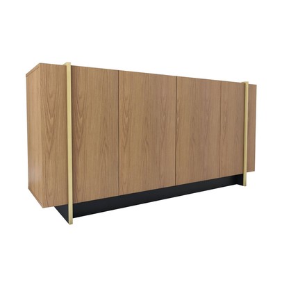 Balcão Buffet Balneário Camboriú 4 Portas 2 Prateleiras Freijó/Dourado - Panorama Móveis