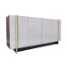 Balcão Buffet Balneário Camboriú 4 Portas 2 Prateleiras Off White/Dourado - Panorama Móveis