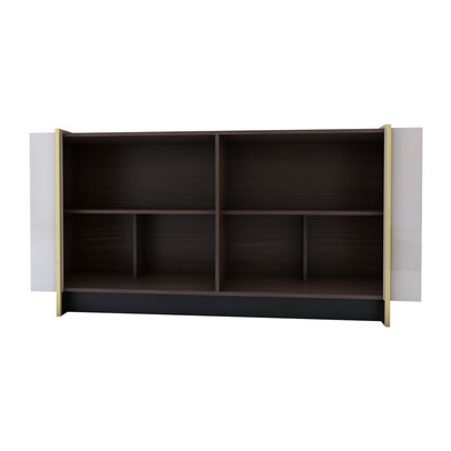 Balcão Buffet Balneário Camboriú 4 Portas 2 Prateleiras Off White/Dourado - Panorama Móveis