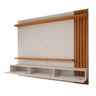 Painel para TV Até 70 Polegadas Christiania Ripado Cinamomo/Off White - Panorama Móveis