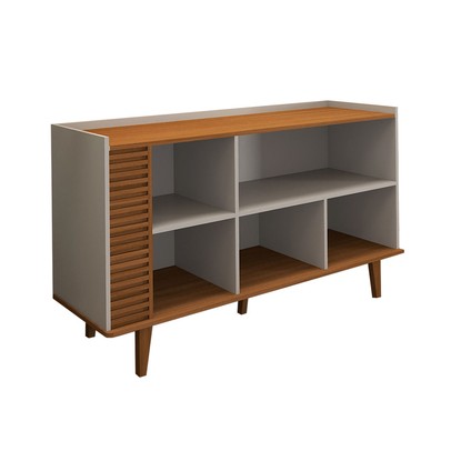 Balcão Buffet Elegance Ripado 3 Portas Cinamomo/Off White - Panorama Móveis