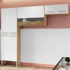Cozinha Compacta Nala 8 Portas com Vidro Ripado 3d Freijó/Supremo - Kits Paraná