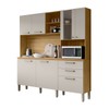 Cozinha Compacta Mega 7 Portas 2 Gavetas com Vidro Freijó/Soft - Kits Paraná