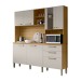Cozinha Compacta Mega 7 Portas 2 Gavetas com Vidro Freijó/Soft - Kits Paraná