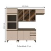 Cozinha Completa 10 Portas 2 Gavetas com Vidro 100% Mdf Ce798 Duna/Cristal - Henn
