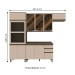 Cozinha Completa 10 Portas 2 Gavetas com Vidro 100% Mdf Ce798 Duna/Cristal - Henn