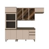 Cozinha Completa 10 Portas 2 Gavetas com Vidro 100% Mdf Ce798 Duna/Cristal - Henn