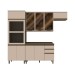 Cozinha Completa 10 Portas 2 Gavetas com Vidro 100% Mdf Ce798 Duna/Cristal - Henn