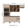Cozinha Completa 10 Portas 2 Gavetas com Vidro 100% Mdf Duna/Cristal - Henn