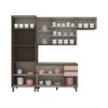 Cozinha Completa 10 Portas 2 Gavetas com Vidro 100% Mdf Duna/Cristal - Henn
