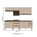 Cozinha Completa Connect 10 Portas 5 Gavetas 100% Mdf Duna/Cristal - Henn