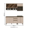 Cozinha Compacta Connect 7 Portas 2 Gavetas 100% Mdf Ce804 Duna/Cristal - Henn