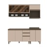 Cozinha Compacta Connect 7 Portas 2 Gavetas 100% Mdf Ce804 Duna/Cristal - Henn