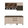 Cozinha Compacta Connect 7 Portas 2 Gavetas 100% Mdf com Vidro Duna/Cristal - Henn
