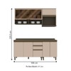Cozinha Compacta Connect 7 Portas 2 Gavetas 100% Mdf com Vidro Duna/Cristal - Henn