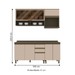 Cozinha Compacta Connect 7 Portas 2 Gavetas 100% Mdf com Vidro Duna/Cristal - Henn