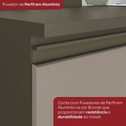 Cozinha Completa Connect 13 Portas 2 Gavetas com Vidro 100% Mdf Duna/Cristal Ii - Henn