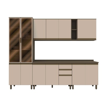 Cozinha Completa Connect 13 Portas 2 Gavetas com Vidro 100% Mdf Duna/Cristal Ii - Henn