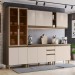 Cozinha Completa Connect 13 Portas 2 Gavetas com Vidro 100% Mdf Duna/Cristal Ii - Henn