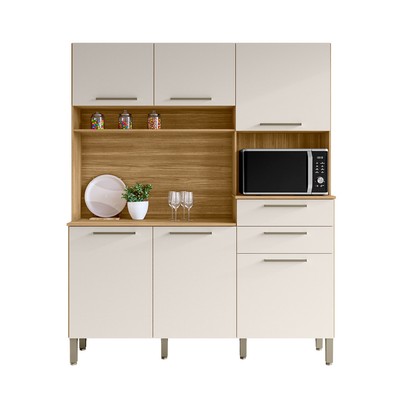 Cozinha Compacta Montesa 6 Portas 2 Gavetas Freijó/Soft - Kits Paraná