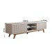 Rack para TV Até 75 Polegadas Silver 4 Portas 1 Prateleira Ripado Cinamomo/Off White - Panorama Móveis