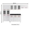 Armário de Cozinha Compacta de Aço Completa Mirage New 14 Portas 2 Gavetas Branco 815484 - Pnr Móveis