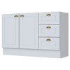 Armário de Cozinha Compacta para Pia 120 Cm Americana 2 Portas 3 Gavetas 100% Mdf Branco Hp - Pnr Móveis