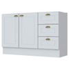 Armário de Cozinha Compacta para Pia 120 Cm Americana 2 Portas 3 Gavetas 100% Mdf Branco Hp - Pnr Móveis