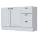 Armário de Cozinha Compacta para Pia 120 Cm Americana 2 Portas 3 Gavetas 100% Mdf Branco Hp - Pnr Móveis