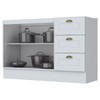 Armário de Cozinha Compacta para Pia 120 Cm Americana 2 Portas 3 Gavetas 100% Mdf Branco Hp - Pnr Móveis