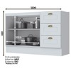 Armário de Cozinha Compacta para Pia 120 Cm Americana 2 Portas 3 Gavetas 100% Mdf Branco Hp - Pnr Móveis