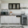 Armário de Cozinha Compacta de Aço Completa Diamante 12 Portas 1 Gaveta Branco/Preto 818489 - Pnr Móveis
