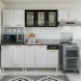 Armário de Cozinha Compacta de Aço Completa Diamante 12 Portas 1 Gaveta Branco/Preto 818489 - Pnr Móveis