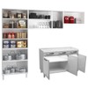 Armário de Cozinha Compacta de Aço Completa Star New 14 Portas 2 Gavetas Branco - Pnr Móveis