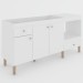 Armário de Cozinha Compacta para Pia 3 Portas 2 Gavetas Espaço para Forno e Cooktop Itália Branco - Panorama Móveis