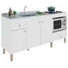 Armário de Cozinha Compacta para Pia 3 Portas 2 Gavetas Espaço para Forno e Cooktop Itália Branco - Panorama Móveis
