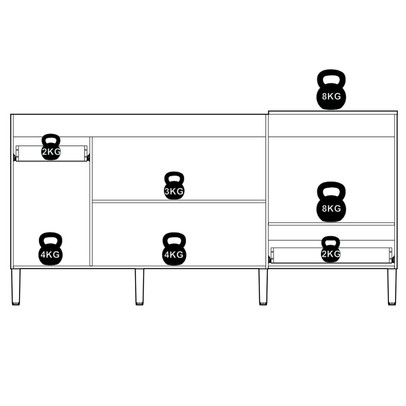 Armário de Cozinha Compacta para Pia 3 Portas 2 Gavetas Espaço para Forno e Cooktop Itália Branco - Panorama Móveis