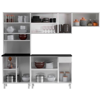 Armário de Cozinha Compacta de Aço Completa Diamante 12 Portas 1 Gaveta Branco 818489 - Pnr Móveis