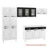 Armário de Cozinha Compacta de Aço Completa Star New 14 Portas 2 Gavetas Branco/Preto - Pnr Móveis