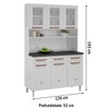 Armário de Cozinha Compacta de Aço Compacta Mirage New 6 Portas 3 Gavetas Branco - Pnr Móveis